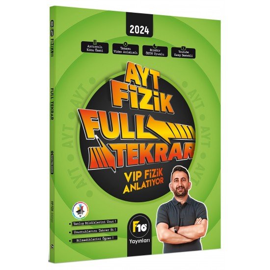 VİP Fizik AYT Fizik Full Tekrar Video Ders Kitabı F10 Yayınları