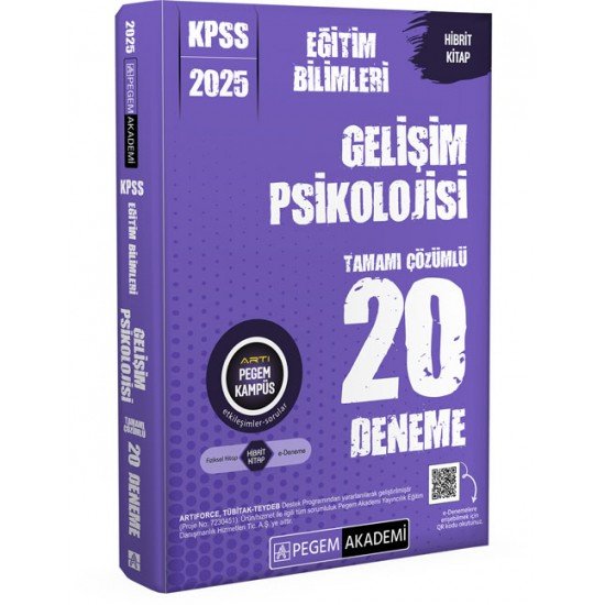 Pegem Akademi 2025 KPSS Eğitim Bilimleri Gelişim Psikolojisi Tamamı Çözümlü 20 Deneme