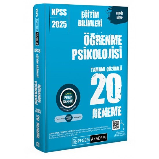 Pegem Akademi 2025 KPSS Eğitim Bilimleri Öğrenme Psikolojisi Tamamı Çözümlü 20 Deneme