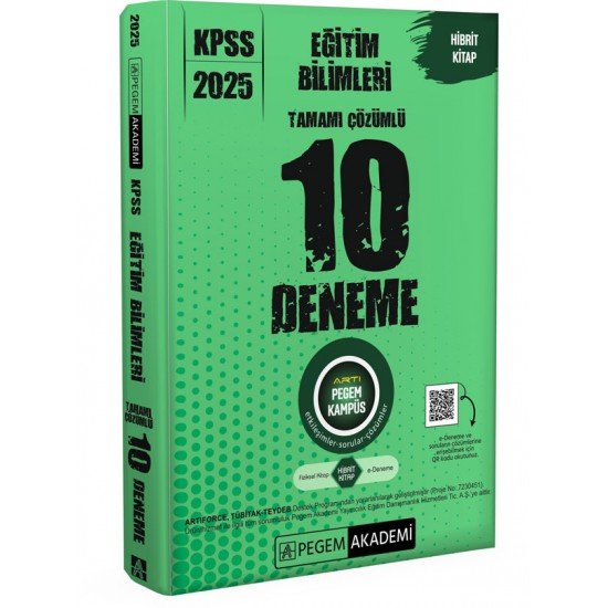 Pegem Akademi 2025 KPSS Eğitim Bilimleri Tamamı Çözümlü 10 Deneme