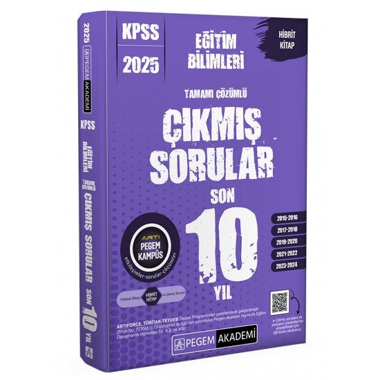 Pegem Akademi 2025 KPSS Eğitim Bilimleri Tamamı Çözümlü Çıkmış Sorular Son 10 Yıl