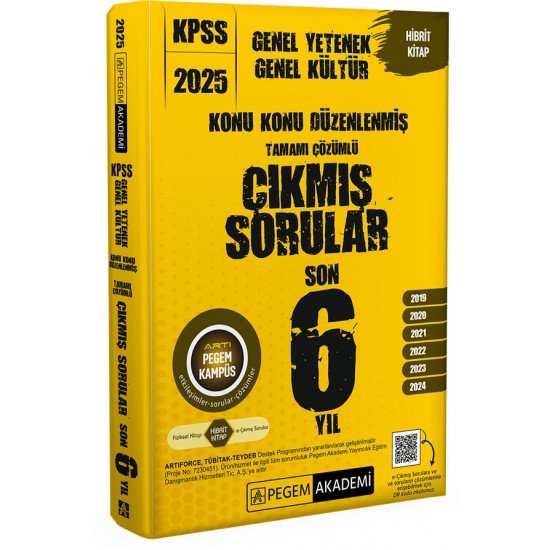 Pegem Akademi 2025 KPSS Genel Yetenek Genel Kültür Konu Konu Düzenlenmiş Tamamı Çözümlü Çıkmış Sorular Son 6 Yıl