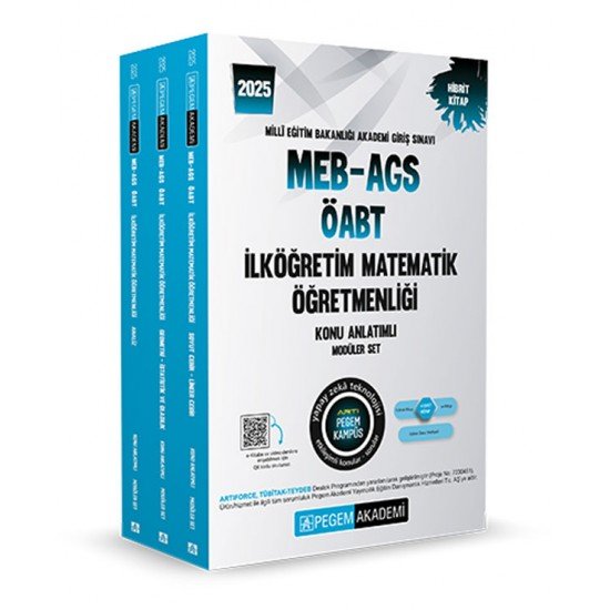 Pegem Akademi 2025 MEB-AGS-ÖABT İlköğretim Matematik Öğretmenliği Konu Anlatımlı (3 Kitap)