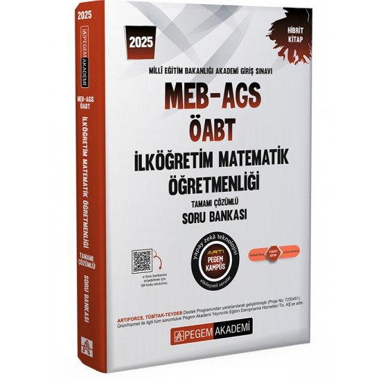 Pegem Akademi 2025 MEB-AGS-ÖABT İlköğretim Matematik Öğretmenliği Tamamı Çözümlü Soru Bankası