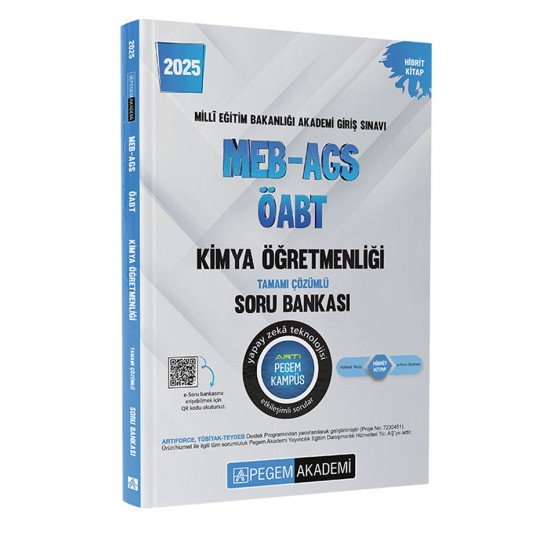 Pegem Akademi 2025 MEB-AGS-ÖABT Kimya Öğretmenliği Tamamı Çözümlü Soru Bankası
