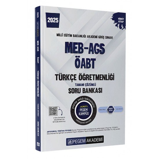 Pegem Akademi 2025 MEB-AGS-ÖABT Türkçe Öğretmenliği Tamamı Çözümlü Soru Bankası