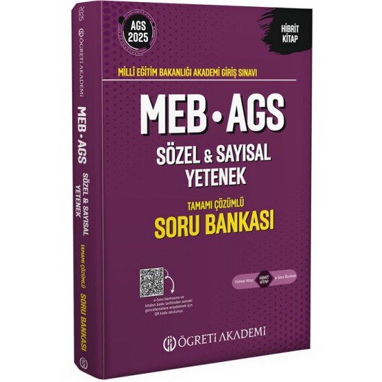 Öğreti Akademi 2025 MEB-AGS Sözel-Sayısal Yetenek Tamamı Çözümlü Soru Bankası