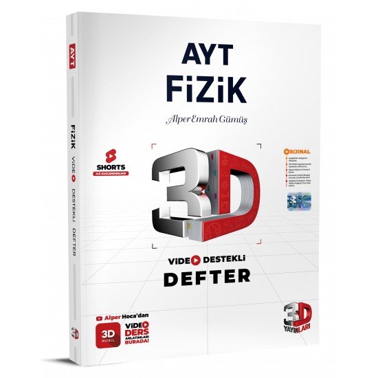 AYT Fizik Video Destekli Defter 3D Yayınları