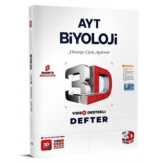 AYT Biyoloji Video Destekli Defter 3D Yayınları