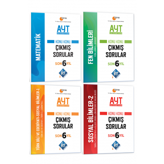 AYT Matematik-Fen Bilimleri-Edebiyat-Sosyal Bilimleri 1-2 Son 6 Yıl Konu Konu Çıkmış Sorular Seti