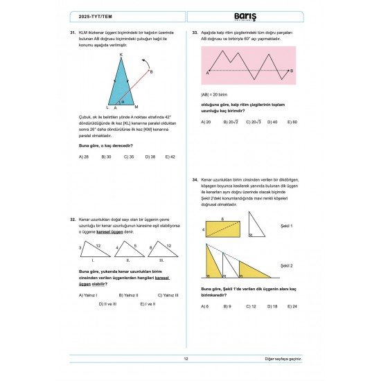 Barış Yayınları TYT Matematik Denemesi 8 Adet