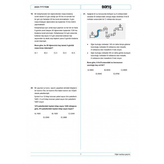 Barış Yayınları TYT Matematik Denemesi 8 Adet