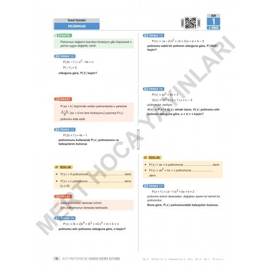 2025 90 Günde AYT Matematik Kampı Video Ders Kitabı Mert Hoca