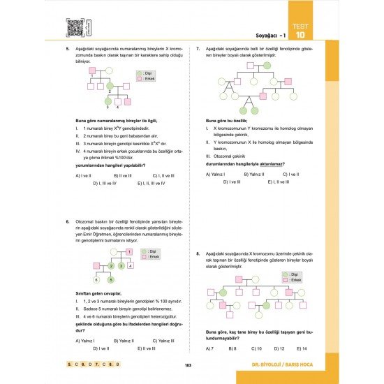 Barış Hoca TYT Dr. Biyoloji Soru Bankası