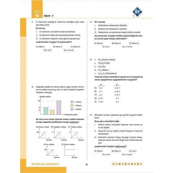 Barış Hoca TYT Dr. Biyoloji Soru Bankası