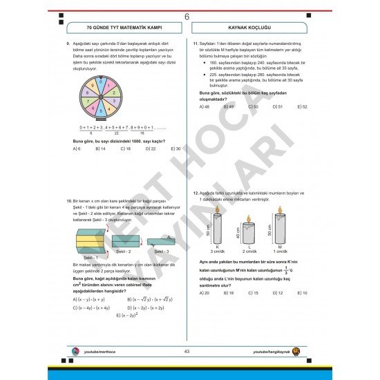 Mert Hoca 70 Günde TYT Matematik Check-Up Deneme