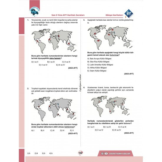 Coğrafyanın Kodları Dünya Haritaları Çalışma Defteri ve Soru Bankası (Tüm Sınavlar İçin)