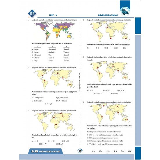 Coğrafyanın Kodları Dünya Haritaları Çalışma Defteri ve Soru Bankası (Tüm Sınavlar İçin)
