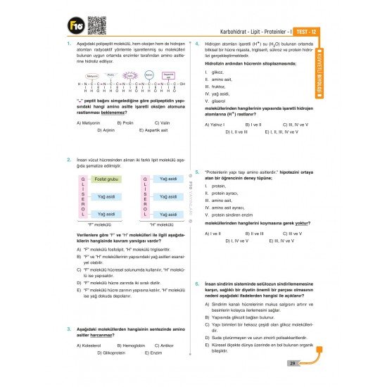 Dilek Hocayla 32 Günde TYT Biyoloji Soru Bankası F10 Yayınları