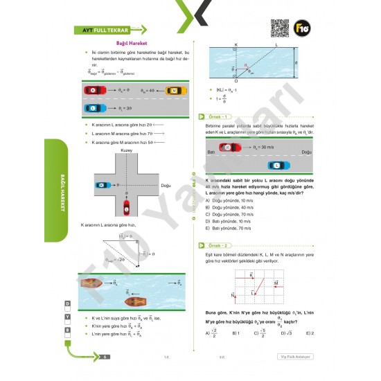 VİP Fizik AYT Fizik Full Tekrar Video Ders Kitabı F10 Yayınları