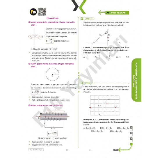 VİP Fizik AYT Fizik Full Tekrar Video Ders Kitabı F10 Yayınları
