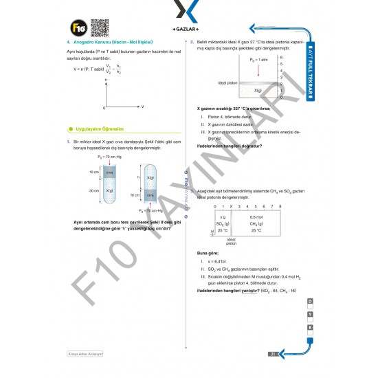 Kimya Adası AYT Kimya Full Tekrar Video Ders Kitabı F10 Yayınları
