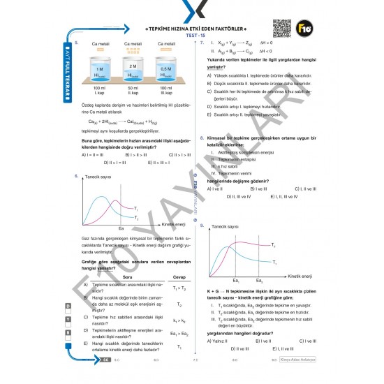 Kimya Adası AYT Kimya Full Tekrar Video Ders Kitabı F10 Yayınları