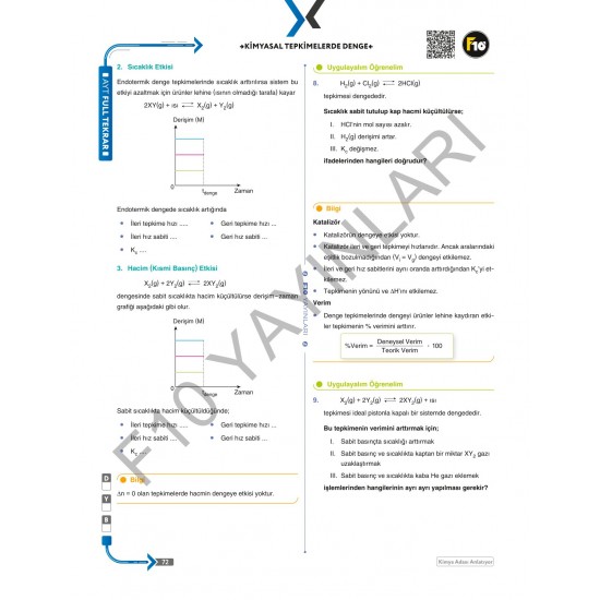Kimya Adası AYT Kimya Full Tekrar Video Ders Kitabı F10 Yayınları
