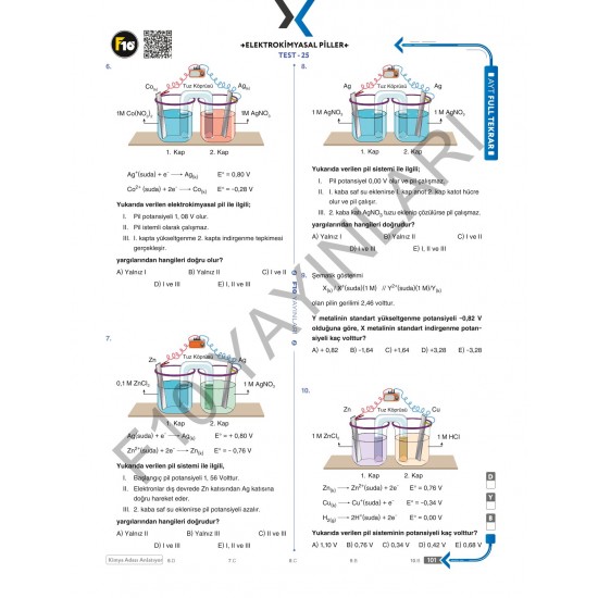 Kimya Adası AYT Kimya Full Tekrar Video Ders Kitabı F10 Yayınları