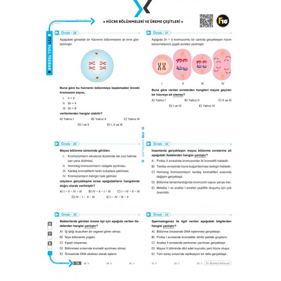 Barış Hoca Dr. Biyoloji TYT Biyoloji Full Tekrar Video Ders Kitabı F10 Yayınları