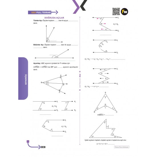 Kenan Kara TYT-AYT Geometri Full Tekrar Video Ders Kitabı F10 Yayınları