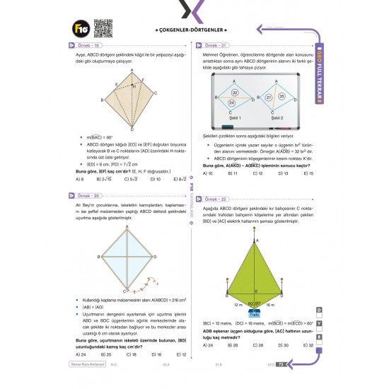 Kenan Kara TYT-AYT Geometri Full Tekrar Video Ders Kitabı F10 Yayınları