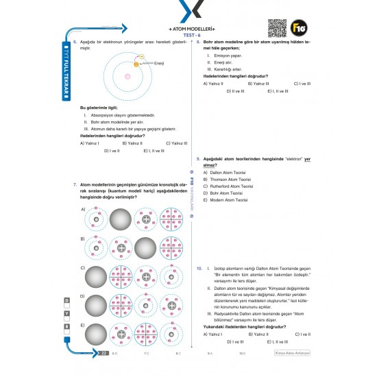 Kimya Adası TYT Kimya Full Tekrar Video Ders Kitabı F10 Yayınları