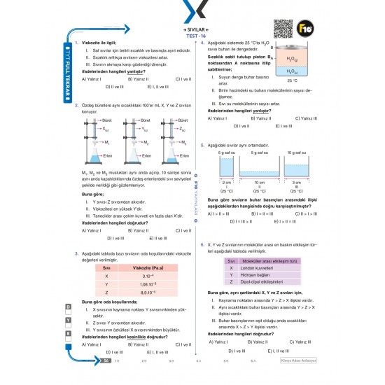 Kimya Adası TYT Kimya Full Tekrar Video Ders Kitabı F10 Yayınları