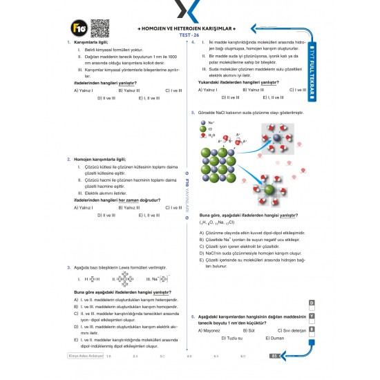 Kimya Adası TYT Kimya Full Tekrar Video Ders Kitabı F10 Yayınları