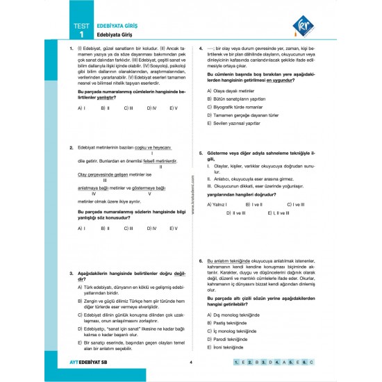 Gamze Hoca Türkçenin Matematiği Tüm Sınavlar İçin Edebiyat Soru Bankası