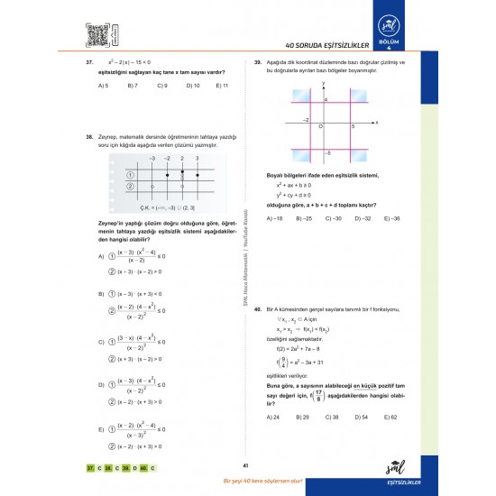 SML Hoca AYT Matematik 40 Soru Serisi Video Soru Kitabı