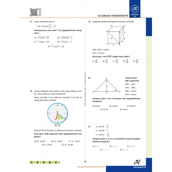 SML Hoca AYT Matematik 40 Soru Serisi Video Soru Kitabı