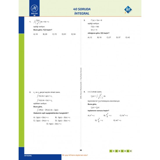 SML Hoca AYT Matematik 40 Soru Serisi Video Soru Kitabı