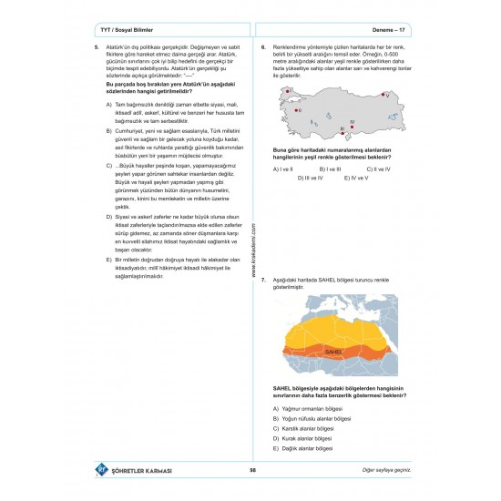 TYT Şöhretler Karması Sosyal Bilimler 20 Deneme KR Akademi Yayınları