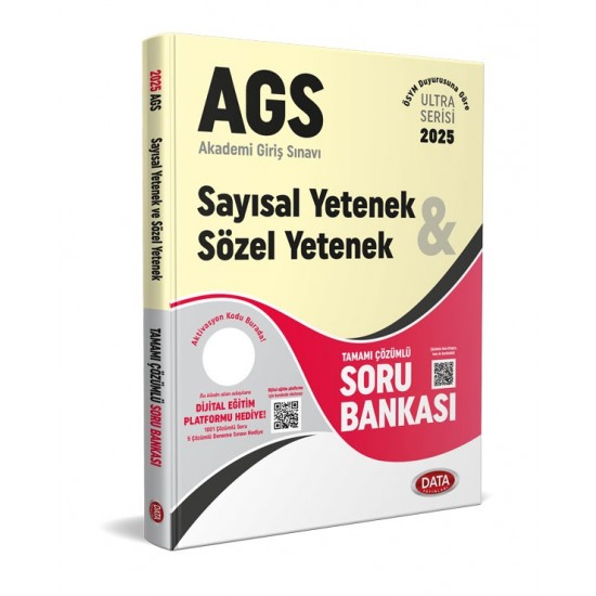 2025 AGS Ultra Serisi Sayısal Yetenek - Sözel Yetenek Tamamı Çözümlü Soru Bankası Data Yayınları