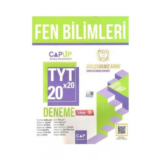 Çap Yayınları TYT Fen Bilimleri 20 x 20 Up Deneme