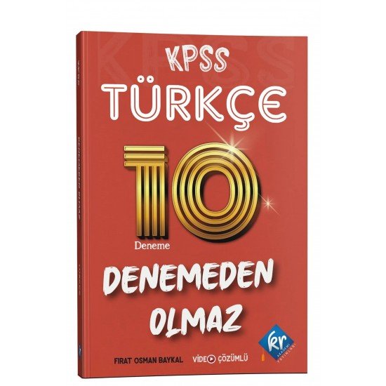 KPSS Türkçe Denemeden Olmaz 10 Deneme Video Çözümlü KR Akademi Yayınları