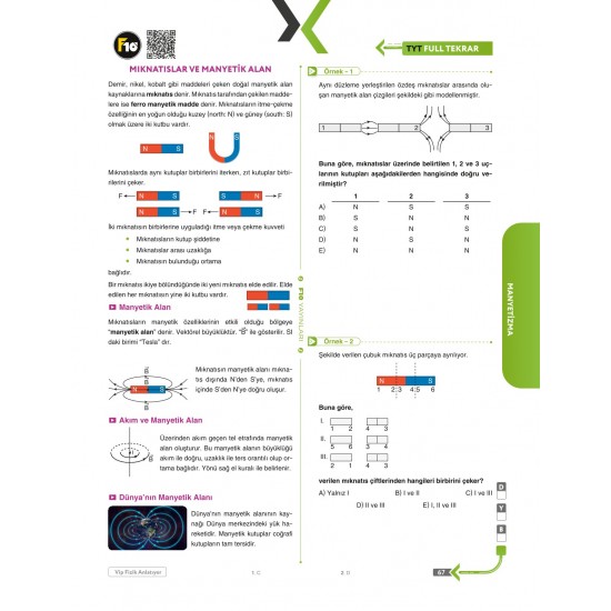 VİP Fizik TYT Fizik Full Tekrar Video Ders Kitabı F10 Yayınları