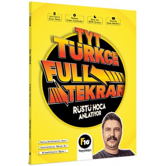 Rüştü Hoca TYT Türkçe Full Tekrar Video Ders Kitabı F10 Yayınları