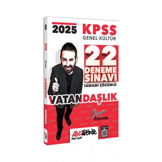 HocaWebde Yayınları 2025 KPSS Genel Kültür Vatandaşlık Tamamı Çözümlü 22 Deneme Sınavı