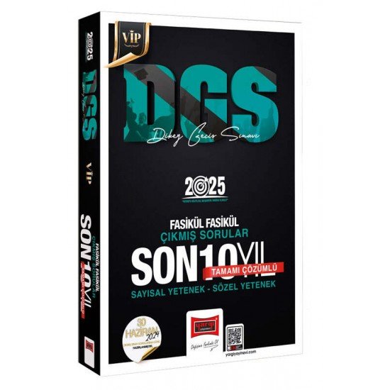 Yargı Yayınları 2025 DGS Vip Tamamı Çözümlü Sayısal-Sözel Yetenek Fasikül Fasikül Son 10 Yıl Çıkmış Sorular