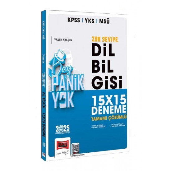 Yargı Yayınları 2025 KPSS YKS MSÜ Tamamı Çözümlü Panik Yok Zor Seviye Dil Bilgisi 15x15 Deneme