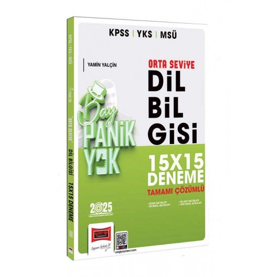 Yargı Yayınları 2025 KPSS YKS MSÜ Tamamı Çözümlü Panik Yok Orta Seviye Dil Bilgisi 15x15 Deneme