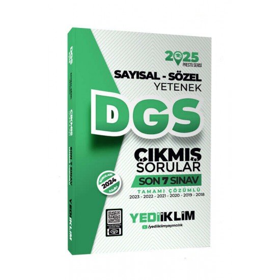 Yediiklim Yayınları 2025 DGS Sayısal Sözel Yetenek Tamamı Çözümlü Son 7 Sınav Çıkmış Sorular